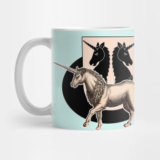 Vintage traditional unicorn on coat of arms. Mug